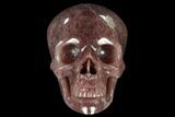 Realistic, Carved Strawberry Quartz Crystal Skull #116362-1